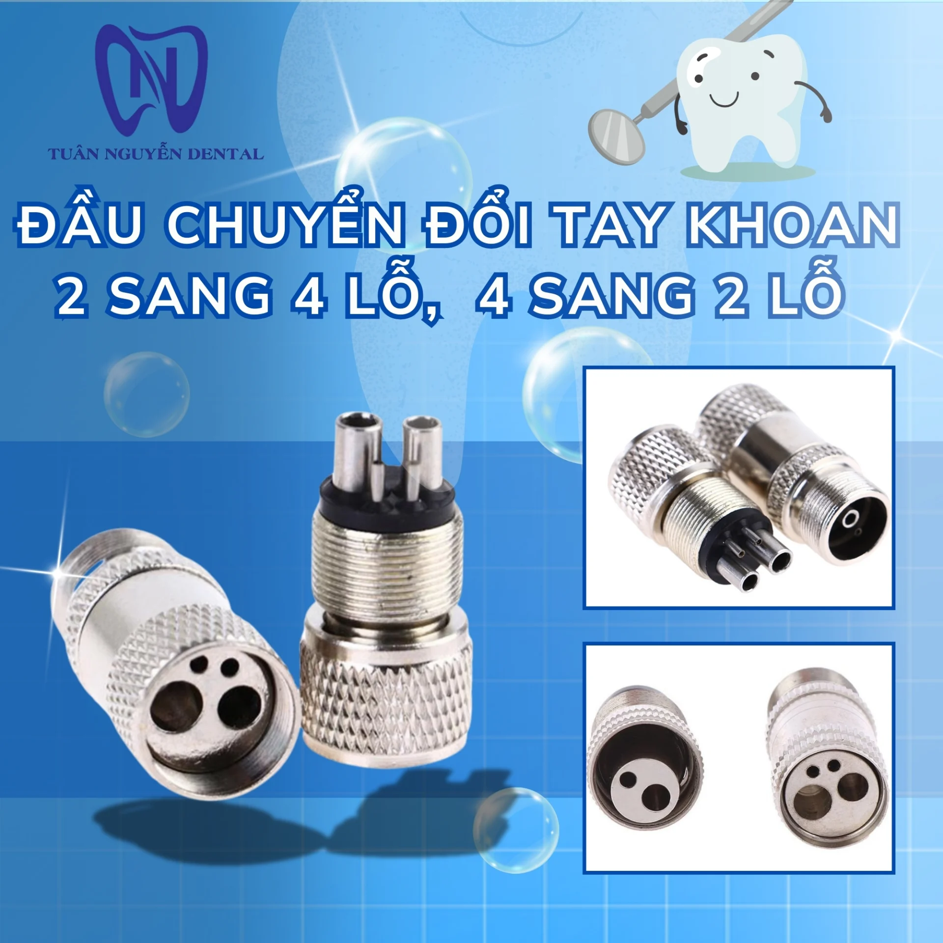 Đầu Chuyển Đổi Tay Khoan 2 sang 4 Lỗ, 4 sang 2 Lỗ