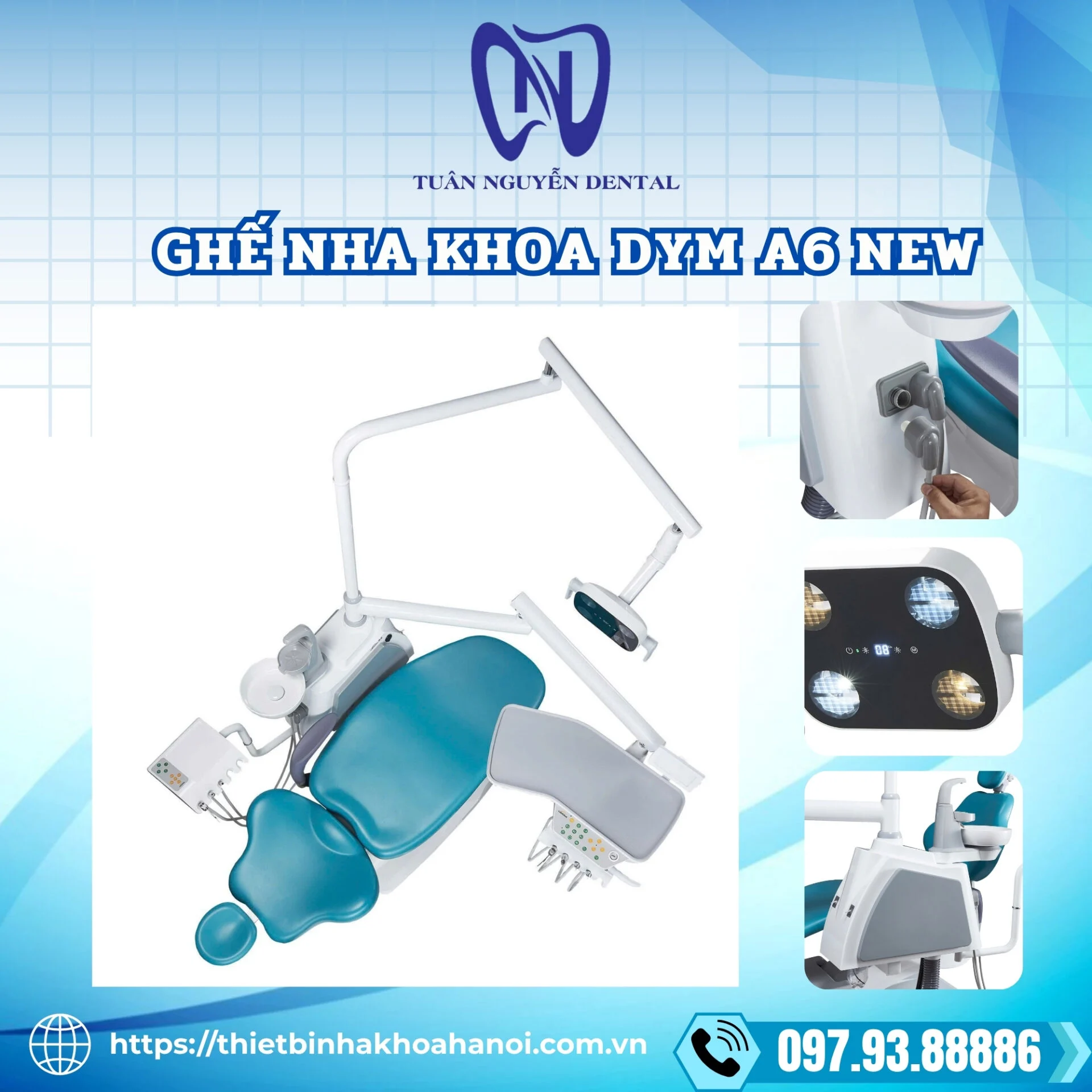 Thông số kỹ thuật của ghế nha khoa DYM A6