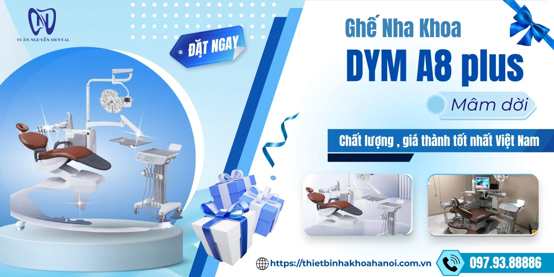 Ghế nha khoa DYM A8 PLUS mâm rời