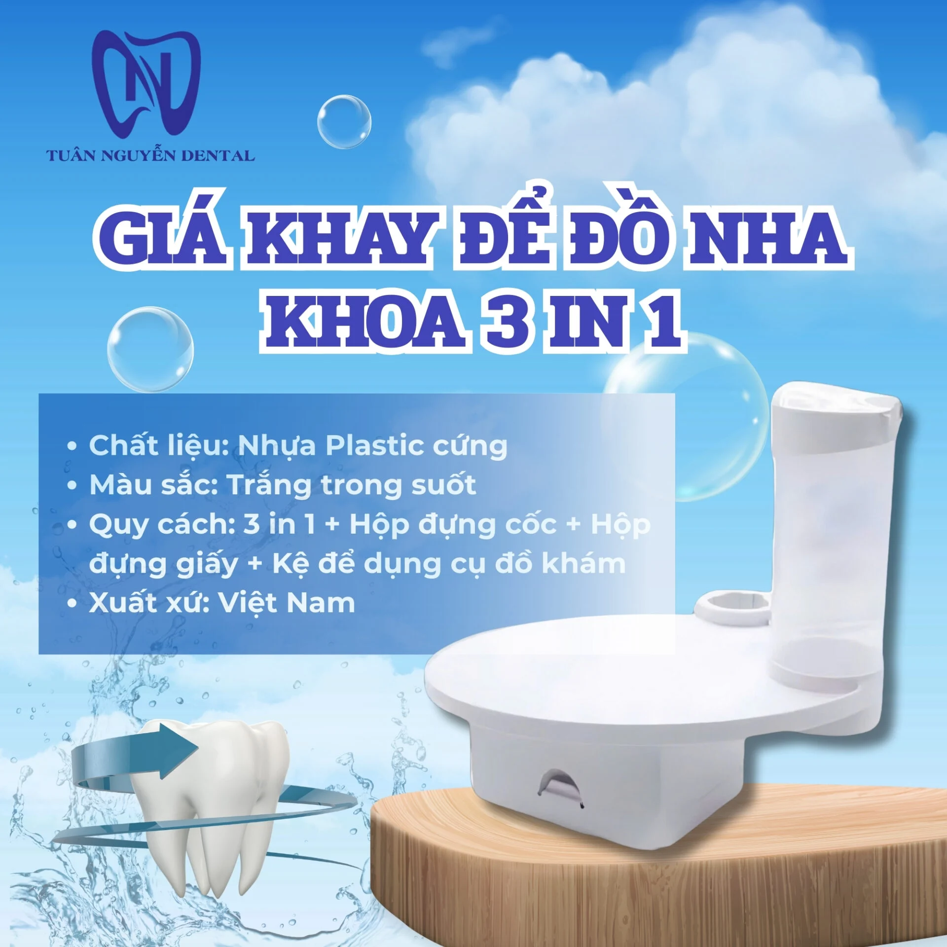 Giá khay để đồ nha khoa 3in1