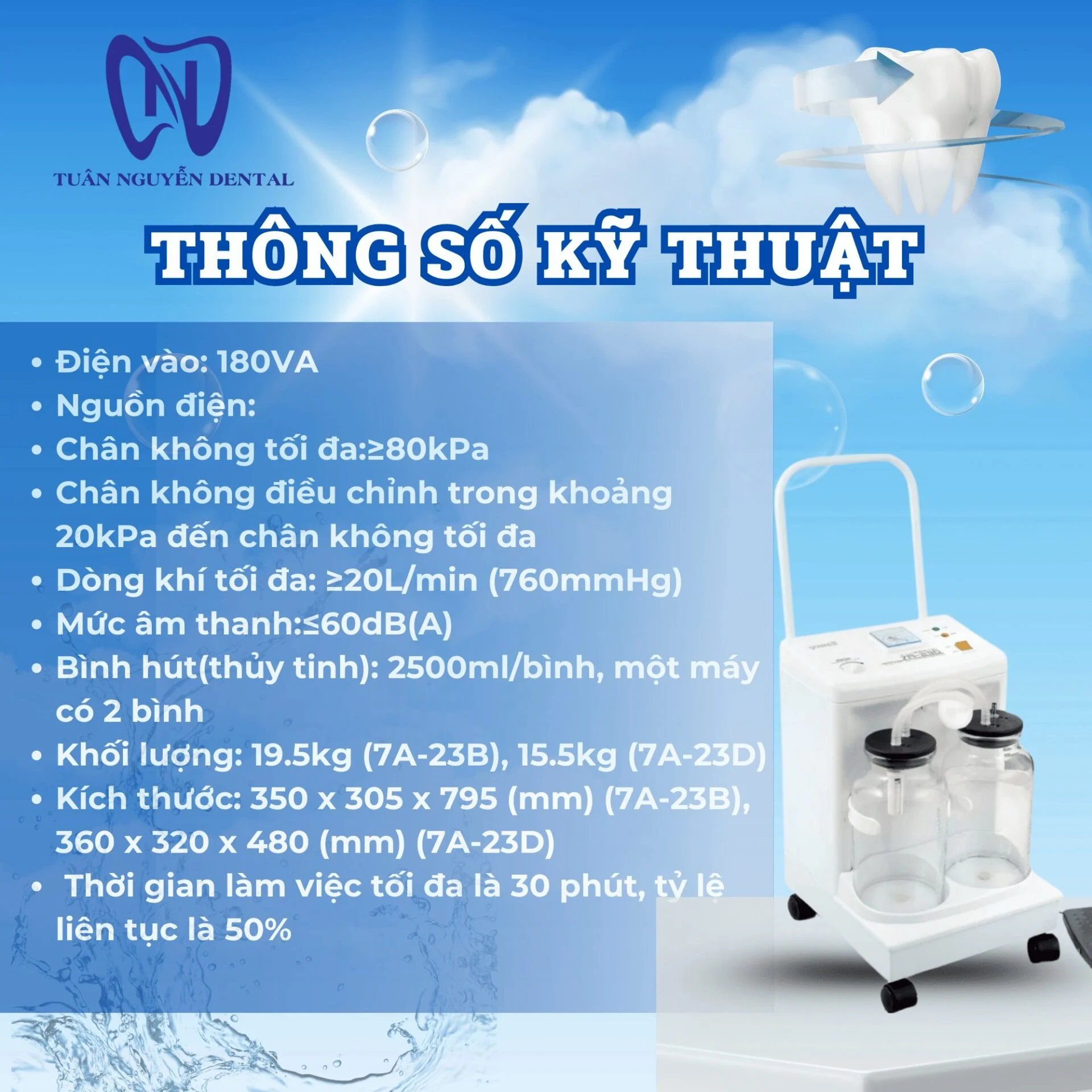 Máy hút dịch 2 bình Yuwell
