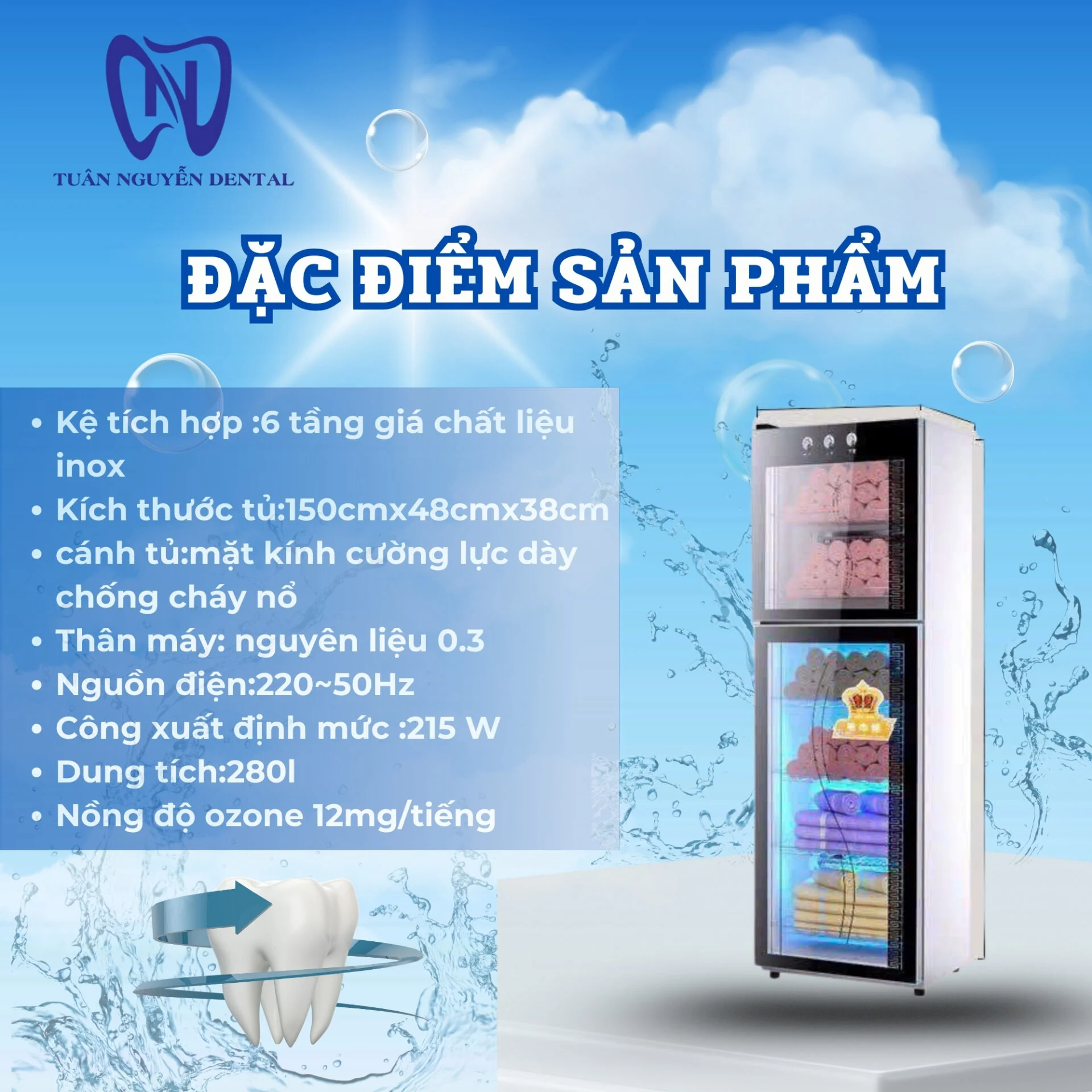 Tủ cực tím vô khuẩn 180L