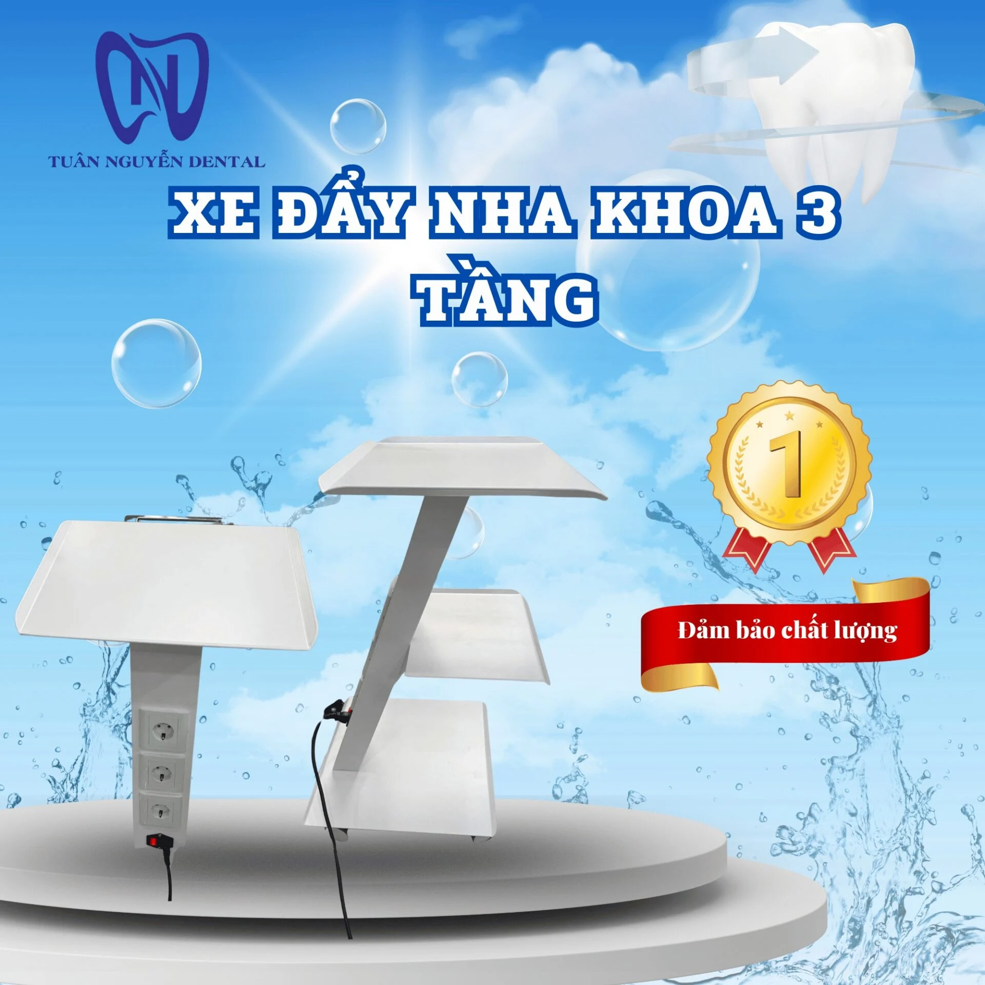 Xe đẩy nha khoa 3 tầng
